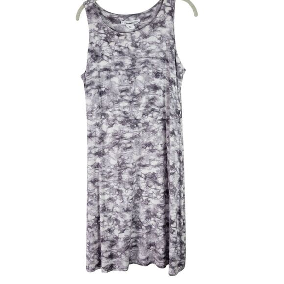 Workshop Gray and White Modal/Spandex Tank Dress-Sz M - Picture 1 of 6